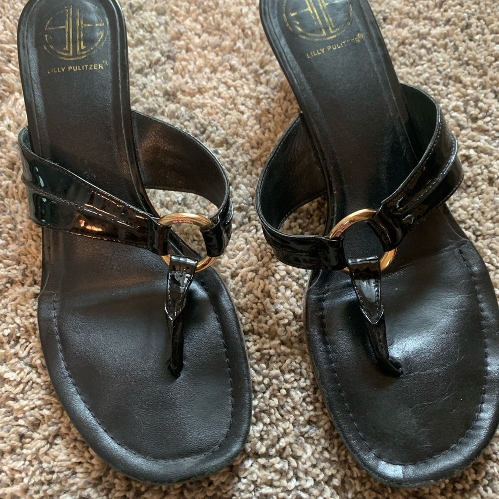 Lilly Pulitzer black sandals